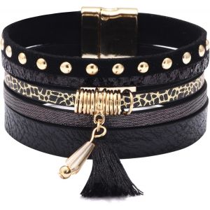 Eryi-Bracelet En Cuir Multicouche Manchette Arbre De Vie Style Bohémien Avec Boucle Magnétique,Bracelet Tressés Pour Femmes Épouse Mère - Neuf