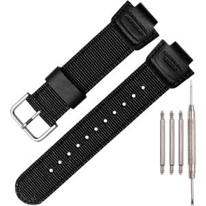 Kal-Bracelet De Montre De Rechange En Cuir Nylon Compatible Avec Casio 16 Mm Series Dw5900 5600 6900 Mcw100 Awgm100 Ga100 110 Gls-100 - Neuf