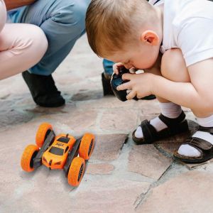 Kids Toys Double-sided Stunt Remote Control Car 360-degree Tumbling Stagger Arm Car Lights Drift Off-road Car Children's Toy Car-OU - Neuf