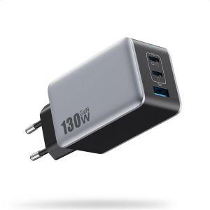 ERYI-130W Chargeur Usb C, 3-Port Pd Qc Pps Chargeur Rapide Prise Usb Avec Gan Iv Tech, Compact 65W Chargeur Laptop Pour Macbook Pro Air/Ipad/Iphone 16 15 14 13 12 11 Pro Max/Samsung Galaxy S24/Huawei - Neuf