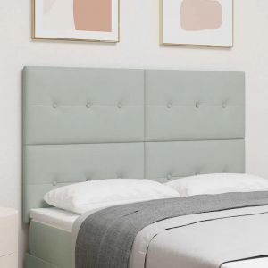 Vidaxl Tête De Lit Montage Mural Gris Clair 160 Cm Velours - Neuf