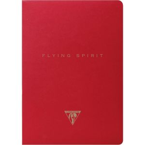 Chenquansarl-C - Un Carnet Piqu&eacute; Cousu Fil Flying Spirit 96 Pages Lign&eacute;es Papier Ivoire 90g A5 - 14,8x21 Cm, Couverture En Carte Maya Rouge - 5 Visuels, Livraison Al&eacute;atoire - Neuf