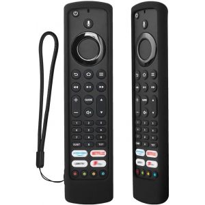 Coque Housse Télécommande Compatible Avec Fire Tv Omni/Tcl 2022 Cf630 Ykf494-B203/Xiaomi Fire Smart Tv F2/Ct-8565/Jvc Rm-C3253,Télécommande En Silicone Antichoc, Lavable, Avec Cordon (Noir) - Neuf