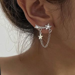 Kal-Boucles D'oreilles &Eacute;toile En Cz Boucles D'oreilles Grimpantes En Strass Boucles D'oreilles Cristal Boucles D'oreilles &Eacute;toile Pendantes Boucles D'oreilles Cz Bijoux Pour Femmes Et Filles - Neuf