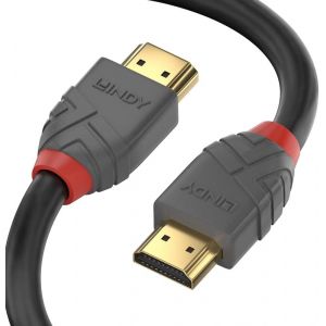 CFRY-Lindy - Câble HDMI 2.1 Anthra Line 3 Mètre avec Ethernet, High Speed 4k@60Hz HDMI 2.1 10k@120Hz 3D 1080p HDCP 2.3 144Hz HDR, ARC, CEC, ATC TV OLED, PC, PS4, PS5, Xbox One, Blu-Ray, Barre de Son - Neuf