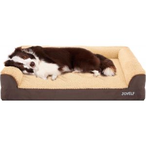 Lit Orthopédique Pour Chiens De Taille Moyenne, Canapé-Lit En Mousse En Forme De U, Traversin Imperméable Avec Housse Amovible Lavable Et Fond Antidérapant - Café - Neuf