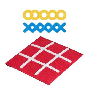 Jeu De Soci&eacute;t&eacute; Tic Tac Toe En Tissu Non Tiss&eacute; Avec Plusieurs Variantes De R&egrave;gles, Jouet &Eacute;ducatif Pour Enfants, R&eacute;solution De Probl&egrave;mes, Jaune-Rouge - Neuf