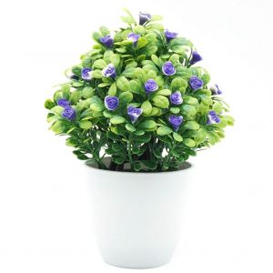 HJLIAN Plante artificielle en pot, decoration de bonsai, pot de fleurs pour la maison et le bureau (violet) - Neuf