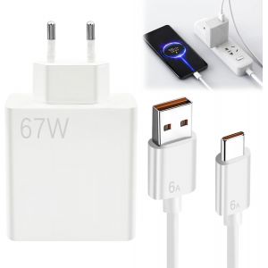 Chargeur Rapide Xiaomi 67w Et Câble 1.5m Pour Xiaomi Redmi Note 12/13/9/9 Pro/11/11s/8 Pro/10 Pro/10s/9t/9s - Neuf