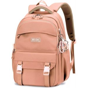 Sac a dos College Fille Garcon avec Pendentif Cartable Primaire Adolescent Cartable CP Sac a dos fille Collège Imperméable Elegant Leger Nylon pour Voyages Scolaires[T767] - Neuf