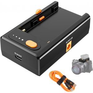 NPF-02 Chargeur de Batterie pour Batterie Sony NP-F avec entrée/Sortie USB-C PD 25W,Adaptateur d'alimentation DC 8V/12V pour Tous Les appareils Photo sans Miroir/DSLR. - Neuf