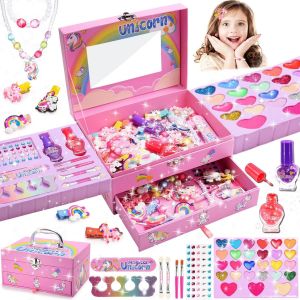 Licorne Maquillage Enfant-Palette et Coffret pour Fille 4-10 Ans-Jouet Cadeau Noël Anniversaire - Neuf