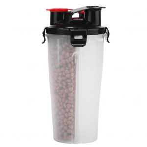 Hjlian Bouteille D'eau Potable 2 En 1 Pour Chien Avec Bol, Recipient Pour Nourriture Et Eau D'exterieur Pour Animaux De Compagnie - Neuf