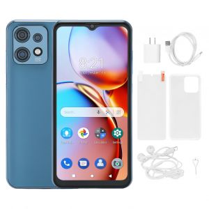 Telephone portable X40 de 6,53 pouces, 6 Go de RaM, 128 Go de ROM, compatible android 12, 5G, Wi-Fi, prise en charge du reseau 4G, 100-240 V, prise americaine bleue - Neuf
