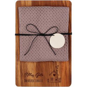 Cadeau De Pendaison De Cr&eacute;maill&egrave;re Planche &Agrave; D&eacute;couper En Bois Torchon Cuisine Coton Cadeau Pour Nouvelle Maison Appartement C&eacute;r&eacute;monie Cl&ocirc;ture(Alles Gute Im Neuen Zuhause) - Neuf