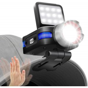 Lampe Frontale Rechargeable Led Ultra Puissante, 5 Mode Avec D&eacute;tecteur De Mouvement, Zoomable Angle R&eacute;glable De 180&deg; Lampe Frontale Pour Camping - Neuf