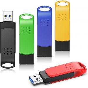 Cl&eacute;s USB 64 Go, Cles USB 3.0 Lot de 5 Clefs USB 64go Haute Vitesse 85 Mo/s Multicolore Flash Drive 128 Giga Pas Cher Compatible avec Ordinateur, Console de Jeux, PC - Neuf