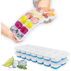 Lot De 3 Bacs &Agrave; Gla&ccedil;ons Anti-D&eacute;versement, Faciles &Agrave; D&eacute;mouler Et R&eacute;utilisables. Bac &Agrave; Gla&ccedil;ons En Silicone Souple Et Sans Odeur, Id&eacute;al Pour Les B&eacute;b&eacute;s. - Neuf