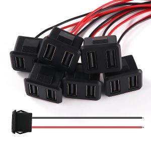 JGD-6 Pi&egrave;ces 3A 2 Broches USB Prise, Connecteur USB Femelle 2 Fils avec Boucle &agrave; Rainure &agrave; Pression, avec 100mm 22 AWG C&acirc;ble, Double - Neuf