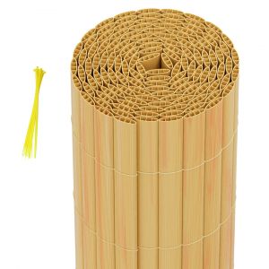 Canisse En Pvc Occultant Cloture, Pour Le Jardinet Balcon Cl&ocirc;ture Brise-Vent, Intimit&eacute;, Avec Serre-C&acirc;bles Bambou 100 X 600cm - Neuf