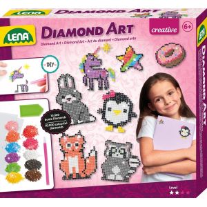 Ayuhr-Lena 42646 Kit De Bricolage Diamant Complet Pour 20 Autocollants Aux Couleurs Tendance Avec 10 000 Perles De Diamant Colorées, Stylo, Film Adhésif, Plateau De Tri Et Instructions (Français Non - Neuf