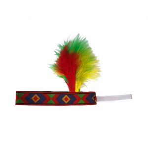 Coiffe En Plumes Indiennes D'une Seule Pièce (Hauteur 16 Cm, Largeur 24 Cm), Fête Masquée, Accessoires De Fête De Chapeau D'halloween, Coiffe Indienne Multicolore - Neuf