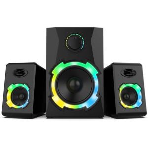 Enceintes Pc,40W Haut Parleur Pc Avec Bluetooth,Enceinte Pc Avec Caisson De Basse, Gamer Enceintes Pour Ordinateur,Gaming Enceintes Pour Bureau/&Eacute;cran/Portable/Tv - Neuf