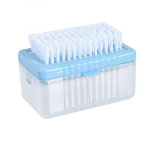 Porte-savon moussant avec brosse &agrave; linge - Porte-savon automatique &agrave; roulettes, multifonctionnel, pour la douche, avec distributeur de savon &agrave; bulles et r&eacute;servoir &agrave; ressort int&eacute;gr&eacute;. - Neuf