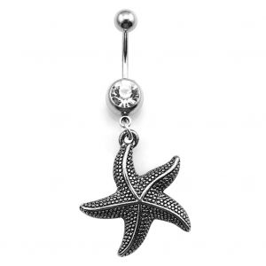 Anneau De Nombril En Alliage Retro En Forme D'etoile De Mer, Clou De Nombril Electroplaque, Bijoux De Piercing Corporel - Neuf