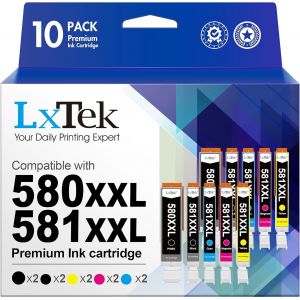 PGI-580XXL CLI-581XXL Compatible Ink Cartridges Replacement for Canon 580XXL 581XXL for TS6150 TS6151 TS6250 TS6251 TS8150 TS8151 TS8250 TS8252 TS8350 TS9150 TR7550 TS7550 TS8250 TS8350 TS9150 - Neuf