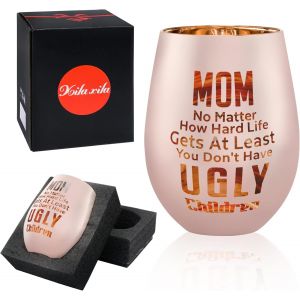 Verre &Agrave; Vin Pour Maman &iquest; F&ecirc;te Des M&egrave;res,Anniversaire Et Pour Maman &iquest; At Least You Don't Have Ugly Children - Neuf