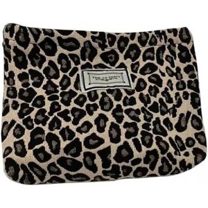 Trousse De Toilette Femme En Velours Côtelé ¿ Trousse Maquillage Avec Fermeture Éclair 26×18 Cm, Motif Léopard ¿ Trousse Voyage Et Quotidien Pour Filles Et Femmes - Neuf