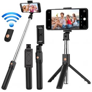 Selfie Stick Trépied, 3-En-1 Mini Selfie Bâton Avec Bluetooth Obturateur À Distance Pour Téléphone Portable Extensible Selfie Bâton Et Monopode Portable Téléphone Cellulaire Support Pour Iphone/S - Neuf
