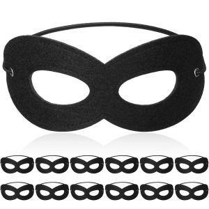 12 Pcs Masques Pour Yeux Noirs Avec Bande &Eacute;lastique Costumes De Bal D'halloween Masques De Mascarade Pour Hommes Jour De Semaine Du Livre Mondial Festival Carnaval D&eacute;guisement F&ecirc;te Cosplay - Neuf
