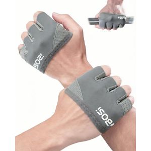 Gants De Fitness - Aqsacokiya - Demi-Paume Gants Musculation Homme Et Femme, Design &Agrave; Quatre Doigts (Gris,L) - Neuf