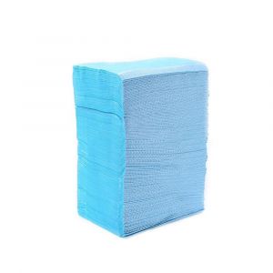 Lot de 125 bavoirs dentaires jetables (33 x 46 cm), bleus - Bavoirs imperm&eacute;ables 3 plis pour tatouages, protections pour plateaux de dentistes et tables de manucure/p&eacute;dicure. - Neuf