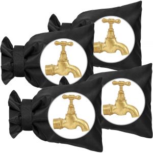 Housse de Robinet pour L'ext&eacute;rieur,4pcs Couvercle Antigel pour Robinets,Housse de Robinet de Jardin Imperm&eacute;able,pour la Protection Contre Le Gel en Hiver,20cm x 15cm (Noir) - Neuf