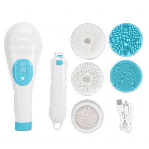 Brosse de bain electrique rechargeable par USB, brosse de nettoyage et de massage avec long manche - Neuf