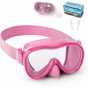 Letnerny-Lunettes De Natation Pour Enfants, Masque De Plongée Anti-Fuite, Avec Cache-Nez Et Bande Élastique En Tissu, Lunettes De Natation Anti-Uv Pour Garçons Et Filles - Neuf