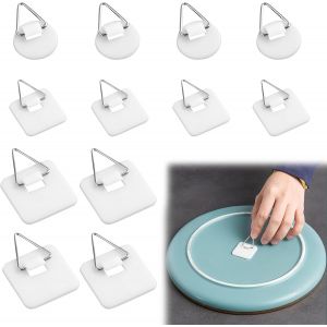 Yemaesre-Crochetadhesif Mural Crochets Adhésifs Invisibles, Accroche Tableau Mural Sans Percer, Support Mural Pour Photos Et Décorations, Solution De Rangement Pratique Et Esthétique, 12 Pcs - Neuf
