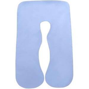 Taie D'oreiller En Forme De U Pour Femmes Enceintes, 70cmx130cm, Lavable Coton Taie D'oreiller De Maternité De Remplacement, Oreiller De Grossesse Pour Dormir Et Nuit Allaitement (Bleu Violet) - Neuf