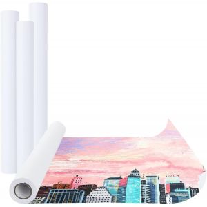 Chenquansarl-Lot De 4 Rouleau Papier Blanc, 44cm X 10m/70g Rouleau De Papier &Agrave; Dessin, Rouleau Papier Peinture, Id&eacute;al Pour Les Peintures, Le Papier De Chevalet, Le Papier D'emballage Cadeau - Neuf
