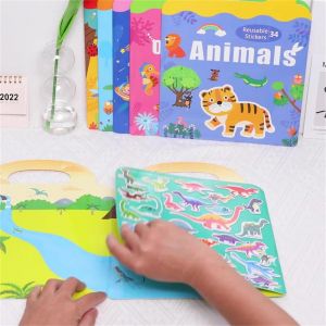 Livre de puzzle magn&eacute;tique D&eacute;veloppement de l'imagination portable Jouet d'apprentissage pr&eacute;scolaire Monde animal Planche de puzzle magn&eacute;tique pour Kids_D - Neuf