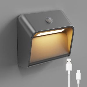 Applique Murale Sans Fil, Lampe Murale Rechargeable Avec D&eacute;tecteur De Mouvement, Mode Li&eacute;, 3000k, 2200 Mah, Sans Per&ccedil;age, Pour Escalier, Chambre, B&eacute;b&eacute;, Couloir - Neuf