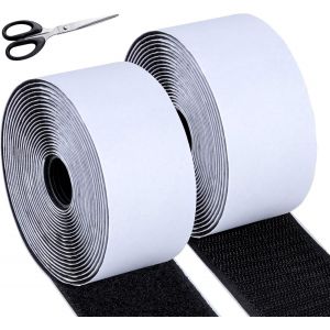 ChenQuanSarl-5M ×50Mm Bandes Adhésives Ultra-Puissant +1Xc aux,5M Crochet Et 5M Boucle De Fixation Bande De Adhésif Autocollant,Pour LOrganisation,Le Nettoyage, La Fixation, LAccrochage DImages,Noir - Neuf