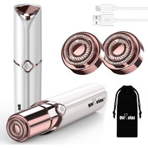 Epilateur Visage Femme, Rechargeable, 2x T&ecirc;tes De Rechange Incluses, Rasoir Electrique Femme, Epilateur Visage Femme Sans Douleur, Epilateur Visage Pour Joues, Menton, Bras - Neuf