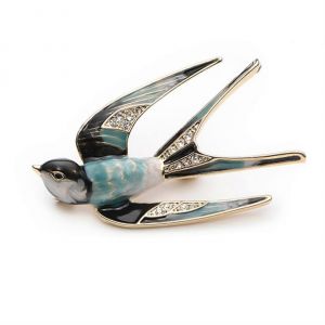 &Eacute;l&eacute;gant Bleu Hirondelle Oiseau Brooch Pin, Forme Animale Bijoux Accessoires, La Mode, L'art Vestimentaire Pour Les Femmes - Neuf