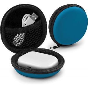 Etui Universel pour &eacute;couteurs in Ear - Pochette de Protection Rigide Earplug, iPod Shuffle, Stick USB, C&acirc;ble - Transport Case Multifonction Bleu - Neuf