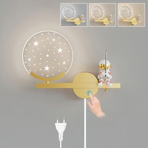 Ulteronixshop-Applique Murale Interieur Led Dimmable Avec Interrupteur Tactile Lampe Murale Avec Prise Lampe De Chevet Pour Gar&ccedil;ons Et Filles Astronaute Veilleuse Enfant 8w Lumi&egrave;re Murales Chambre D - Neuf