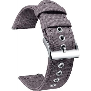 Bracelets De Montre En Toile À Dégagement Rapide Bracelet Pour Montre En Tissu 18mm 20mm 22mm 24mm Remplacement Bracelets Montres Canvas Pour Homme Et Femme Avec Boucle Argent/Noir.[U2081] - Neuf